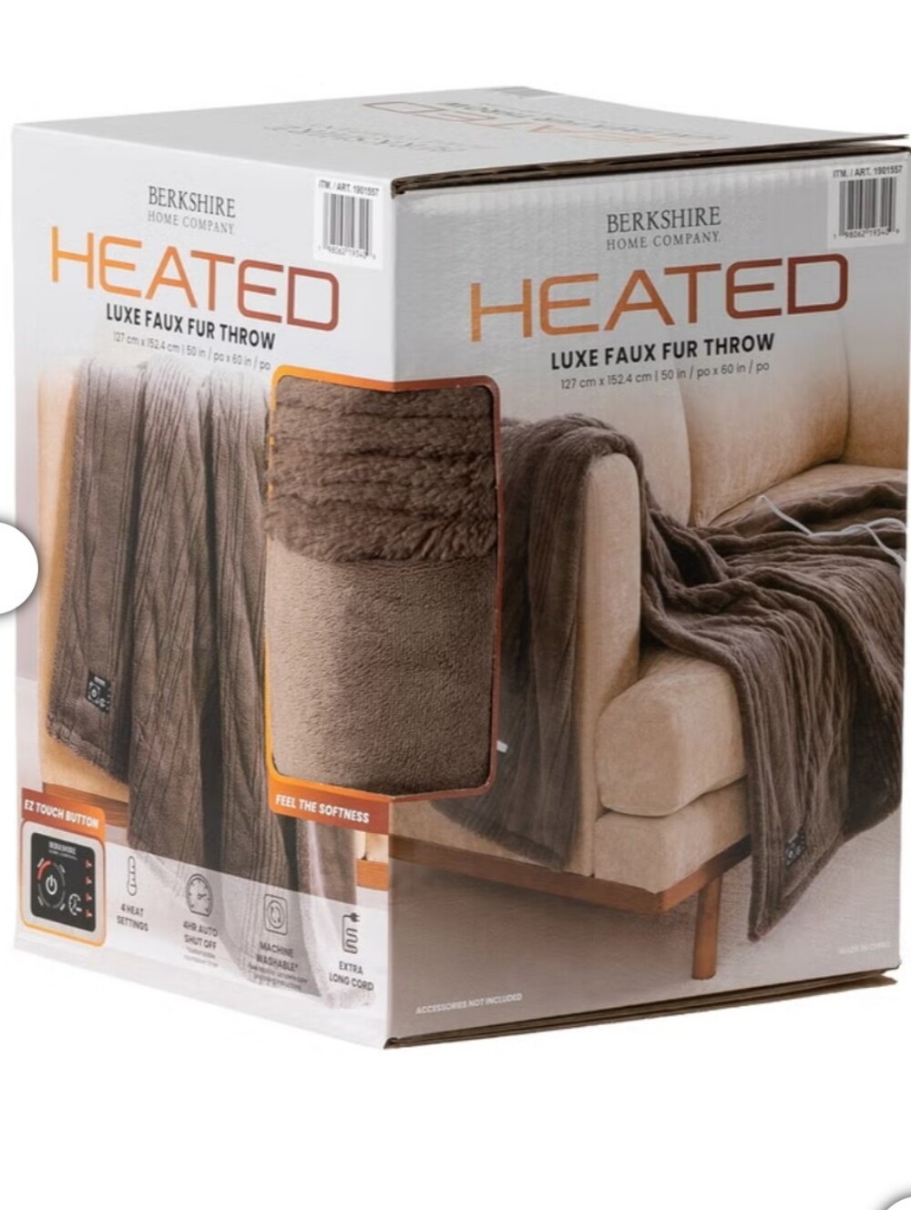 Berkshire Life Heated Throw, new, Brown